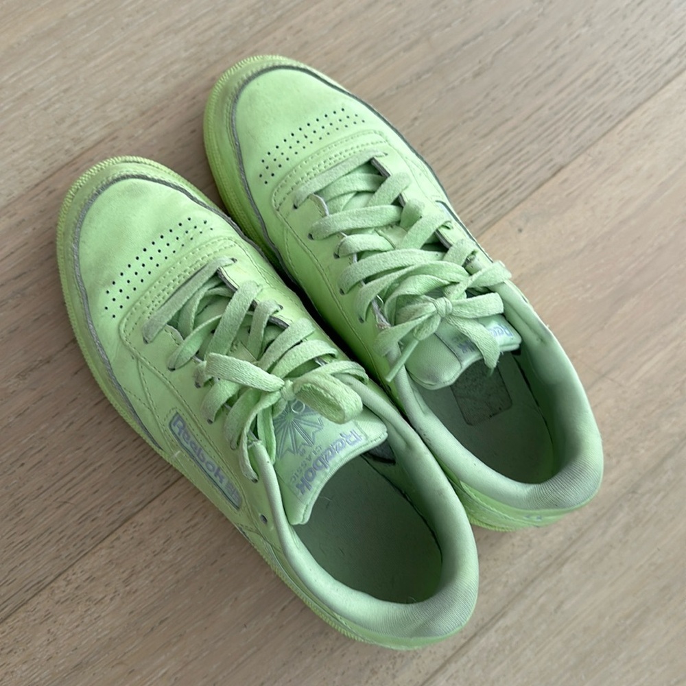 reebok lime green sneakers club c